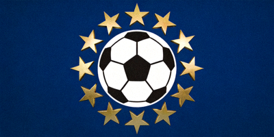 欧洲足球协会联盟UEFA标志 - 星环围绕的足球图案